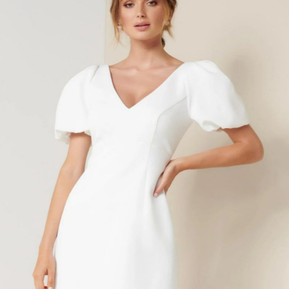 Emilia Puffed-Sleeve Mini Dress